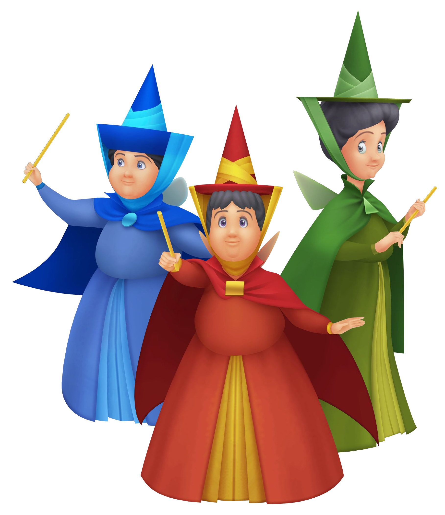 File:Flora, Fauna, and Merryweather KHBBS.png - Kingdom Hearts Wiki