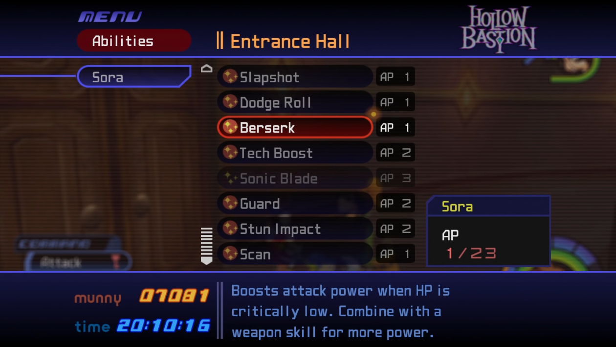 Kingdom Hearts 1 5 Final Mix Level Up Chart