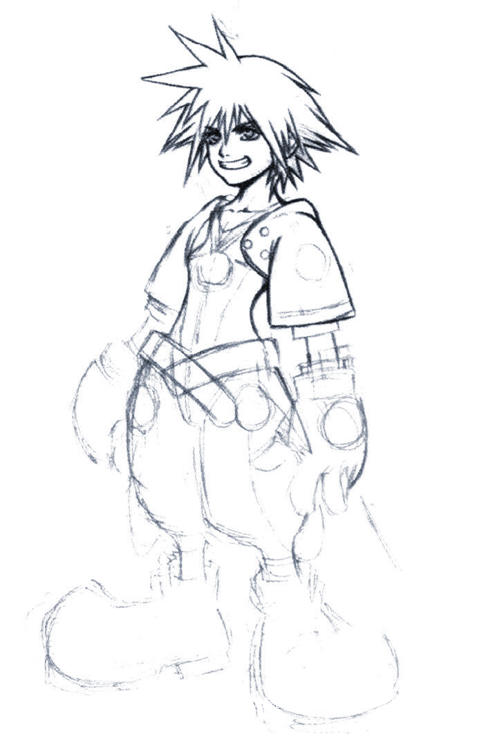 File:Sora (Early Concept) 3 (Art).png - Kingdom Hearts Wiki, the ...